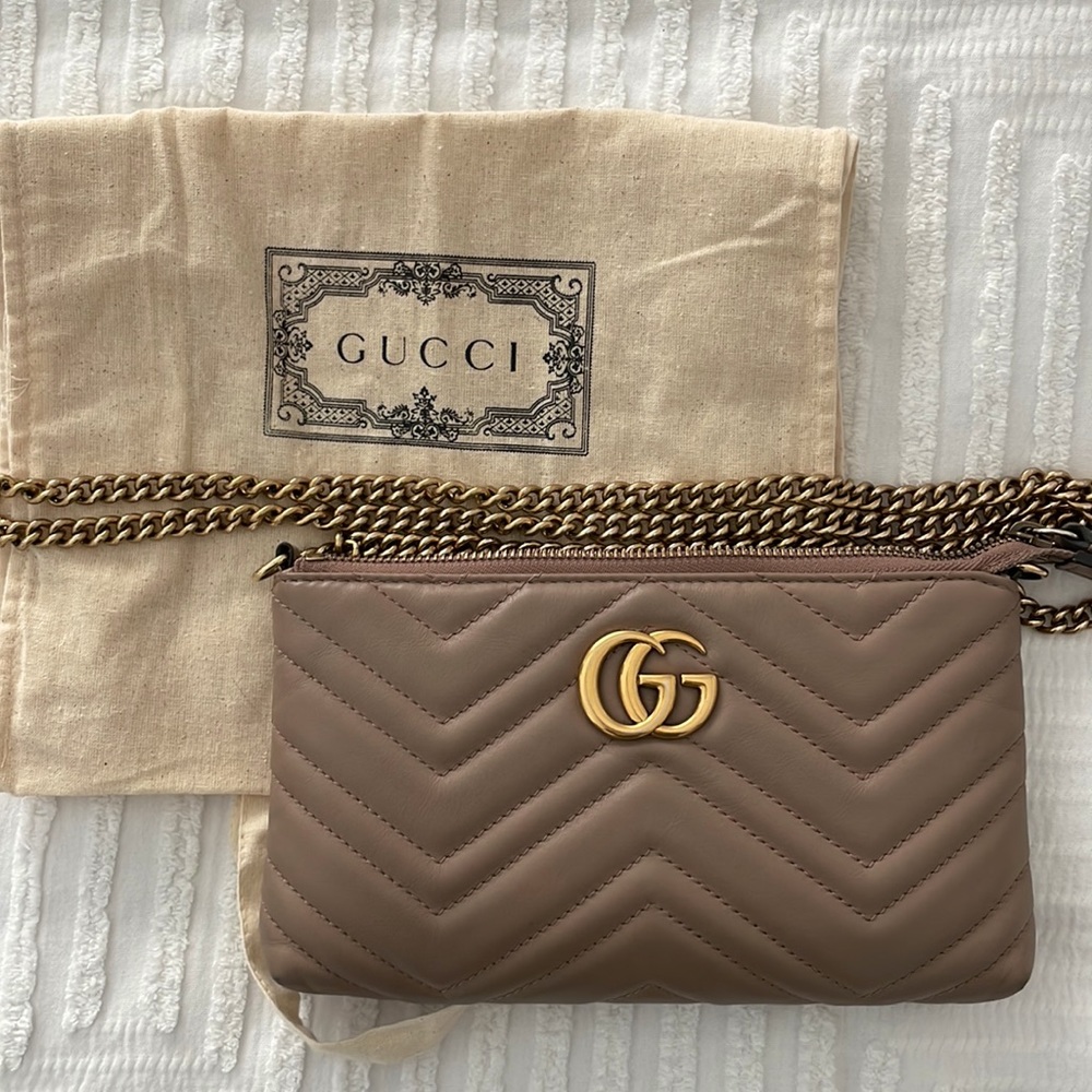 Gucci GG Marmont Crossbody & Chain Wallet